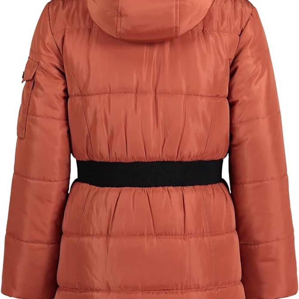 NWT Hudson Puffer Coat Faux Fur Trim in Baked Clay fleece lined. Fits women XS - Picture 11 of 16